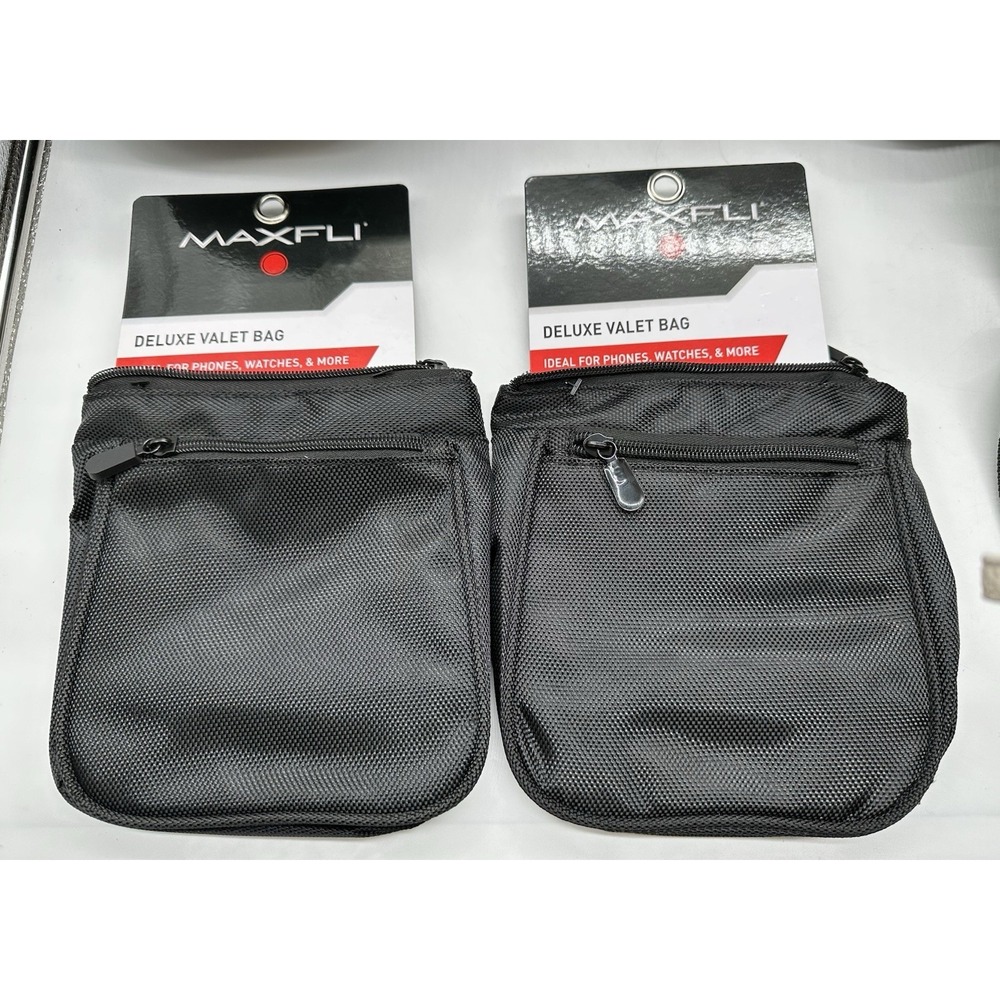 2 Maxfli Deluxe Valet Bags Attaches to Golf Bag protects phones cables Watches
